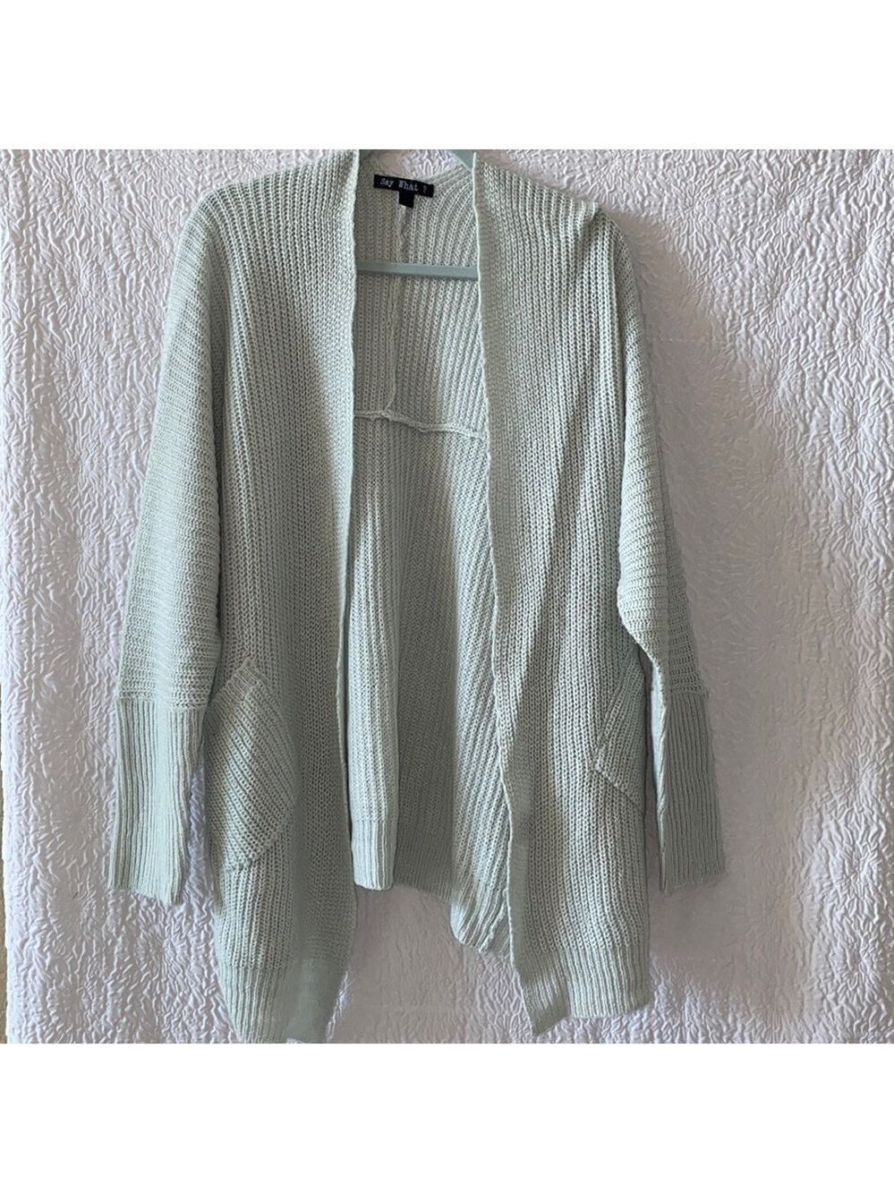 Say What? Draped Open Front Sweater Cardigan